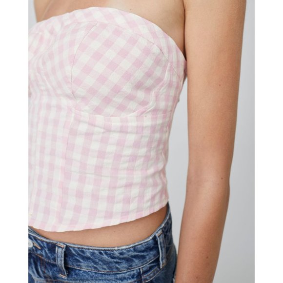 FREE POPLE Leilani Tube / Pink Gingham - Picture 4 of 6